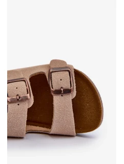 Dětské sandály na korkové platformě, zapínání na suchý zip, Béžová Rorria