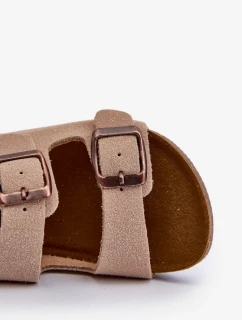 Dětské sandály na korkové platformě, zapínání na suchý zip, Béžová Rorria