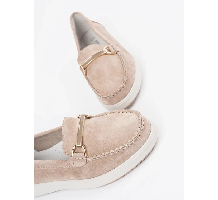 Designové dámské hnědé  mokasíny platforma