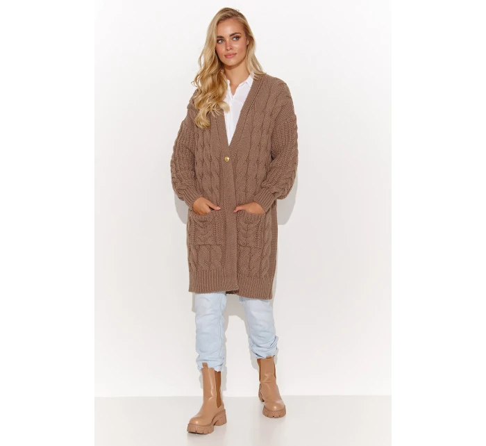 Svetr na zapínání  model 184393 Makadamia