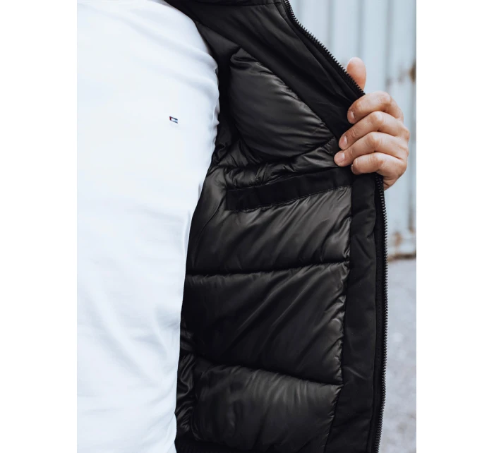 Pánská zimní bunda s odepínací kapucí černá model 21980206 - Dstreet Pánská zimní bunda s odepínací kapucí černá model 21980206 - Dstreet