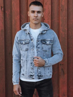 Pánská džínová bunda s kapucí modrá FashionStreet TX4850