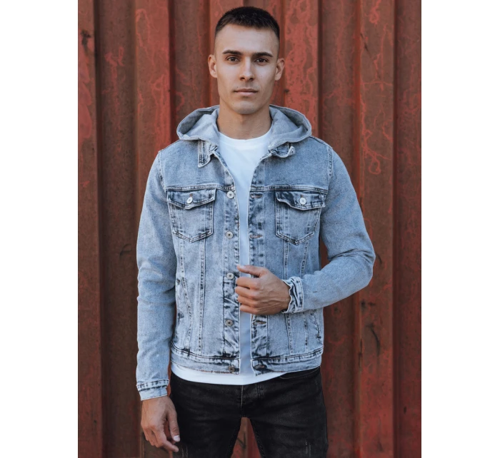 Pánská džínová bunda s kapucí modrá FashionStreet TX4850