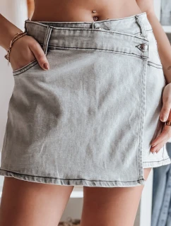 Dámská džínová sukně-šortky CHILL WRAP šedá FashionStreet CY0508