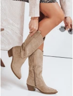 Dámské kovbojské boty béžové Dstreet ZY1091 Dámské kovbojské boty béžové Dstreet ZY1091