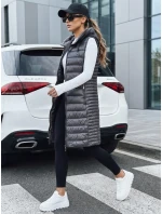Dámská prošívaná vesta s kapucí šedá FashionStreet TY5254