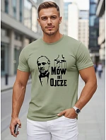 Tshirt męski klasyczny z nadrukiem bawełniany zielony model 22217912 - FashionStreet Tshirt męski klasyczny z nadrukiem bawełniany zielony model 22217912 - FashionStreet