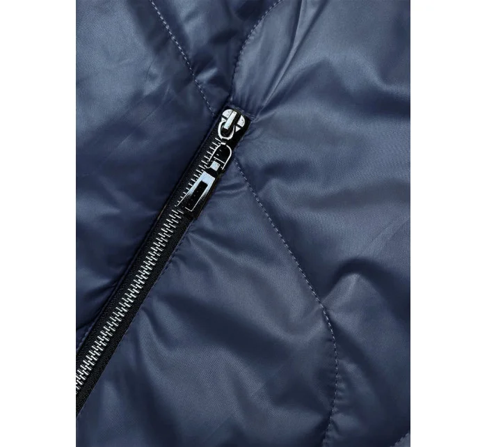 Modrá dámská bunda s odepínací kapucí (B8218-72)