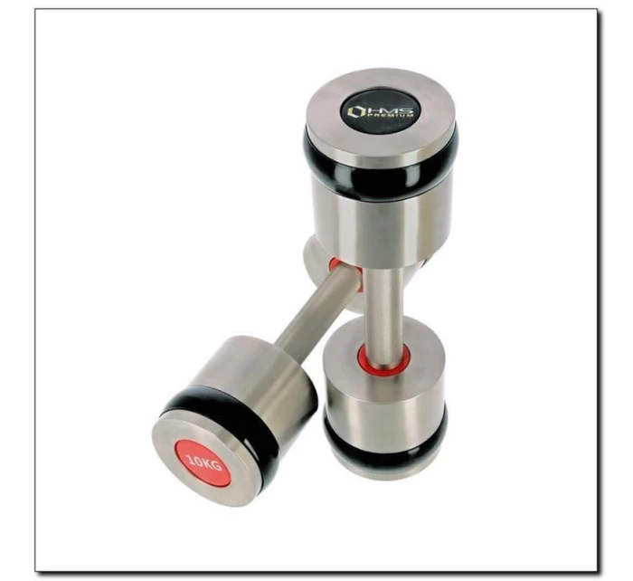 Chromové činky 2x10 kg silikonové prvky HMS HH10