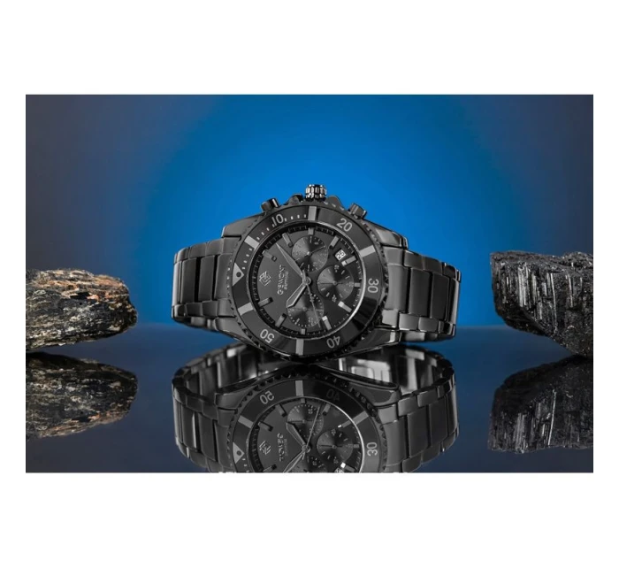 Pánské hodinky Giewont Chronograph Sapphire Black Titanium GW3970-B1
