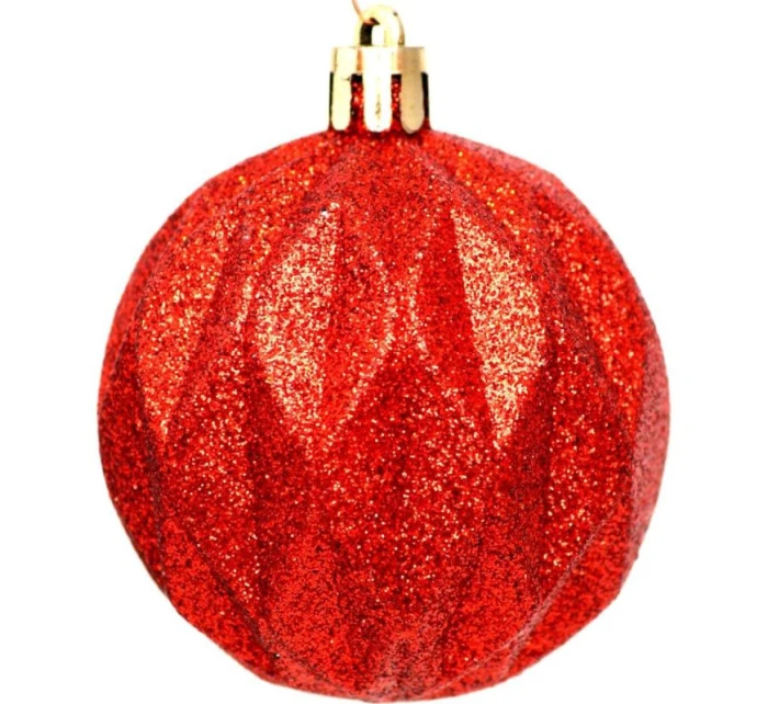 DEKORATIVNÍ PLASTOVÁ CETKA 6CM SADA 35 KS ČERVENÁ