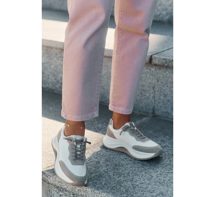 Dámské Semišové Tenisky Na Platformě Big Star RR274A344 HI-POLY SYSTEM Béžové Dámské Semišové Tenisky Na Platformě Big Star RR274A344 HI-POLY SYSTEM Béžové