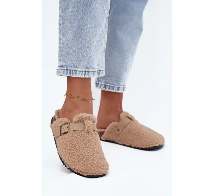 Dámské pantofle s kožíškem typu Béžové model 21709362 - Boto Dámské pantofle s kožíškem typu Béžové model 21709362 - Boto