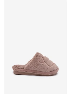 Dětské pantofle s chlupatým tmavě béžovým Norene