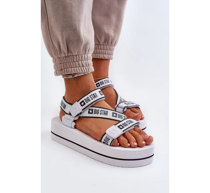 Dámské sandály na platformě Big Star Bílé Dámské sandály na platformě Big Star Bílé