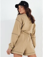 Dámská tepláková souprava beige Dstreet model 21973932 - FashionStreet Dámská tepláková souprava beige Dstreet model 21973932 - FashionStreet