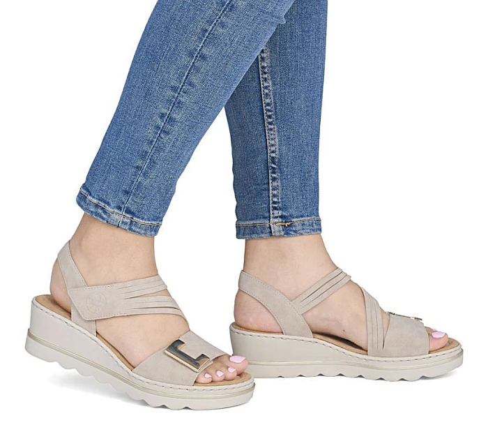 Dámské lila sandály na platformě Rieker 67410-62