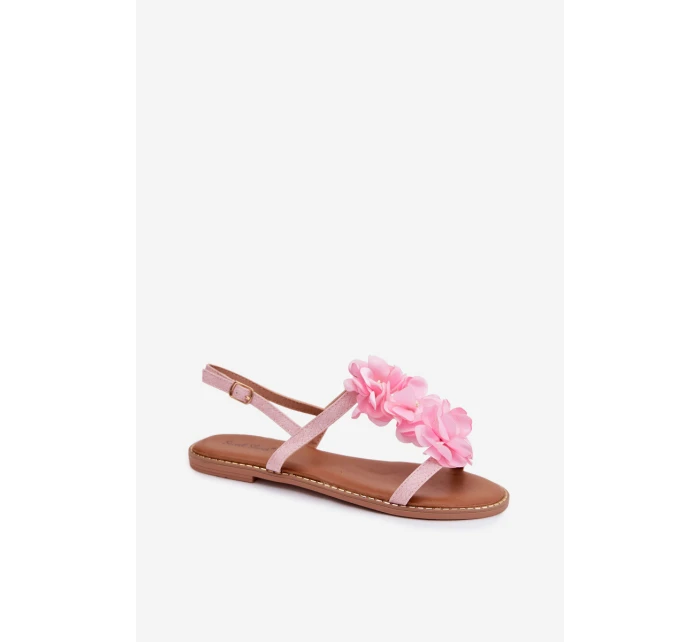 Dámské sandály Ploché S Ozdobnými Růžové model 21961058 - Boto