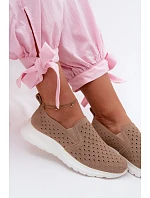 Dámské nazouvací síťované polobotky Béžové Geressa