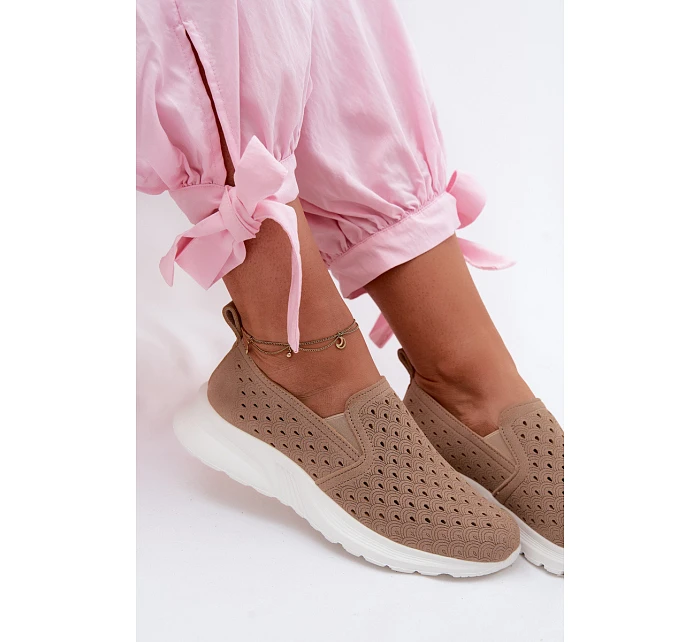 Dámské nazouvací síťované polobotky Béžové Geressa