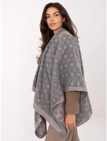Poncho AT szaro różowy model 21334840 - FPrice Poncho AT szaro różowy model 21334840 - FPrice