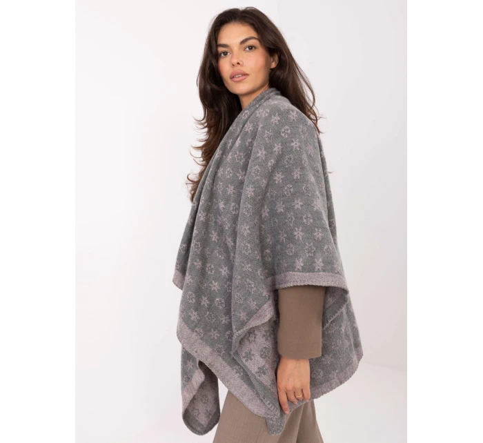 Poncho AT szaro różowy model 21334840 - FPrice Poncho AT szaro różowy model 21334840 - FPrice