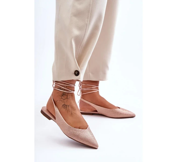 Dámské baleríny s ozdobnými čepicemi bežové Jange