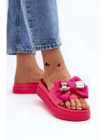Dámské pantofle s mašlí a medvídkem Fuchsie Katterina