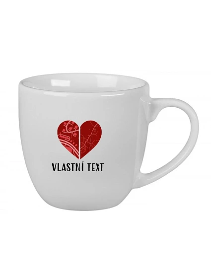 Personalizovaný keramický hrníček 400 ml - Dvě místa, jedno srdce Personalizovaný keramický hrníček 400 ml - Dvě místa, jedno srdce