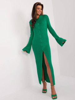 Zelené dámské maxi šaty se zapínáním na knoflíky model 20137740 - Factory Price