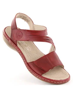 Kožené pohodlné sandály W model 22119032 red - Rieker