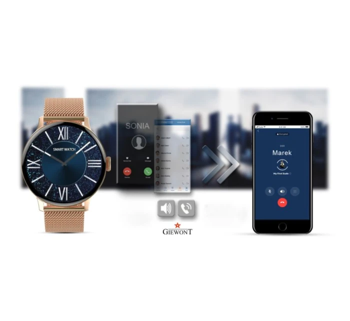 Dámské chytré hodinky GIEWONT Pink Gold GW330-1