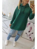 Zateplená mikina s patentkami tmavě zelená