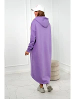 Zateplené šaty s kapucí fialka