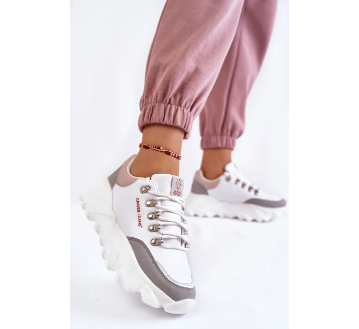 Dámské Tenisky na platformě model 21603148 Bíle - Cross Jeans