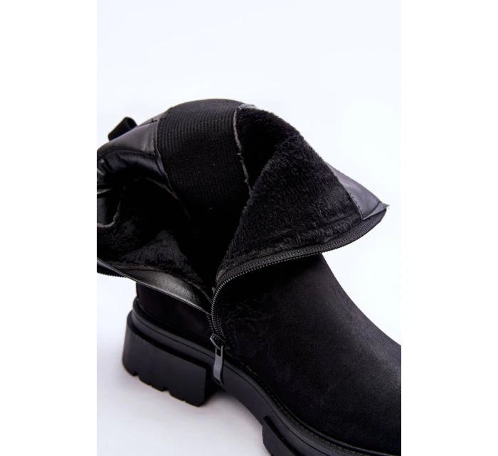 Kožené Klasické Zateplené Boty Černé model 21630931 - Boto Kožené Klasické Zateplené Boty Černé model 21630931 - Boto