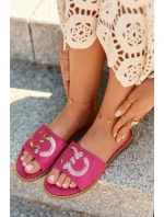 Dámské ploché žabky S cekulemi S.Barski KV27-052 Fuksia