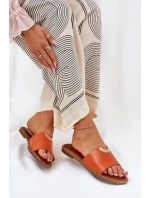 Dámské Pantofle Eko Kožené S Ozdobnými Oranžové model 21689334 - Boto Dámské Pantofle Eko Kožené S Ozdobnými Oranžové model 21689334 - Boto