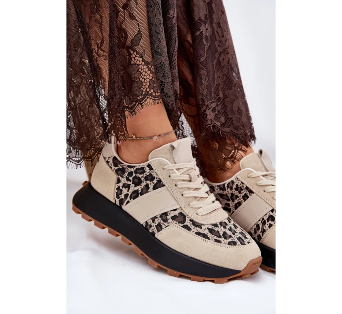 Dámské Sneakersy Na Platformě Panther  Béžové model 21691243 - VINCEZA