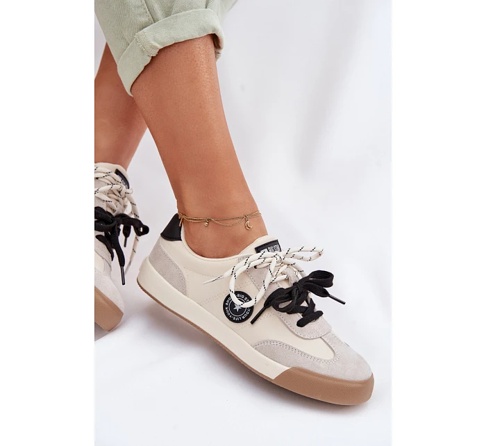 Dámské tenisky s dvojitým šněrováním Big Star model 22042687 Béžové - Big Star Shoes