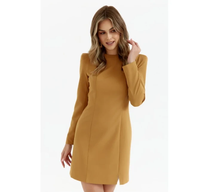 M755 Šaty s modelujícím prošíváním - skořicové