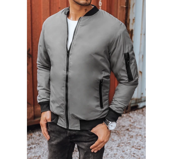 Pánská bunda bomber grafitová FashionStreet TX3824 Pánská bunda bomber grafitová FashionStreet TX3824