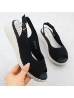 Dámské textilní sandály na platformě černé Vinceza 97303