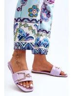 Dámské klasické Žabky s ozdobou fialové model 21627244 - Boto Dámské klasické Žabky s ozdobou fialové model 21627244 - Boto