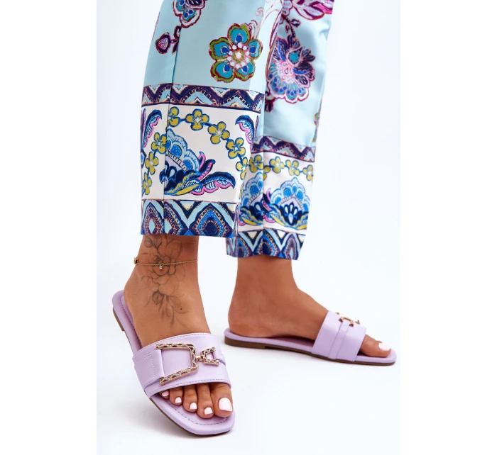 Dámské klasické Žabky s ozdobou fialové model 21627244 - Boto Dámské klasické Žabky s ozdobou fialové model 21627244 - Boto