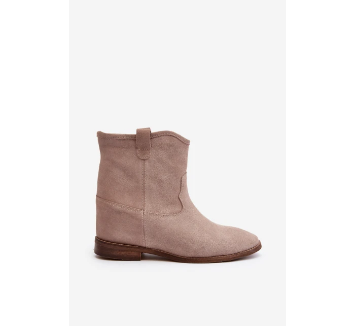 Zazoo 2326 Sametové Dámské Nazouváky na Ploché Podrážce Béžové