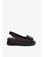 Kožené sandály na platformě s ozdobou model 22155243 - Artiker