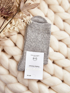 Dámské bavlněné ponožky s embosováním šedé