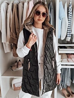 Dámská přechodná prošívaná vesta GLITTI černá FashionStreet TY4804