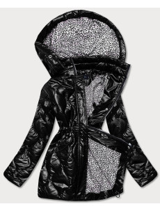 Černá dámská bunda s ozdobnou podšívkou (BH2182)